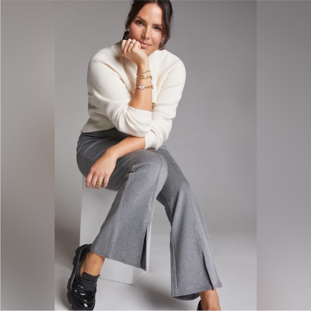 NWT Anthropologie Maeve Seamed Flare Stretchy Pants Office Career Size 14